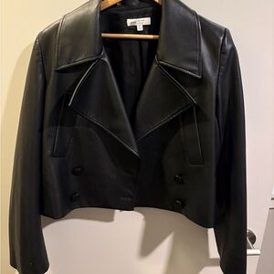 Eudon Choi Black Faux Leather Jacket